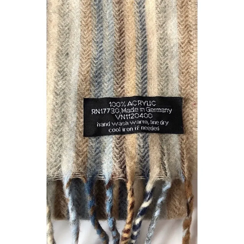 Vintage German Made Striped Scarf